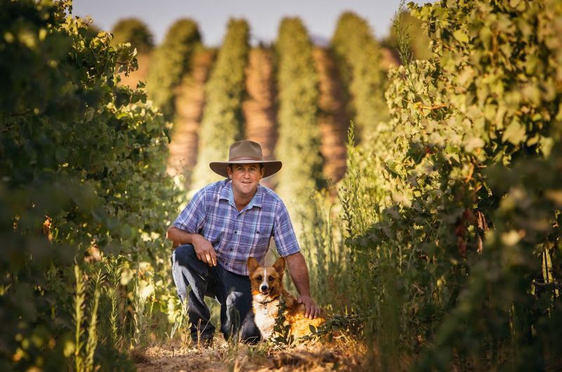James Ewart and Bixby. Winemaker at Diora